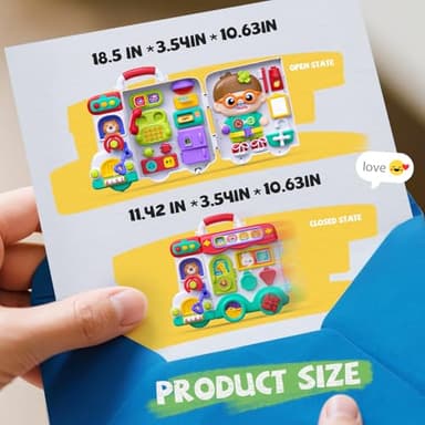 Vanvimen Busy Board Montessori Toys Gift for 1 2 Year Old Boys, Early Educational Montessori Toys for Toddler 1-3, Birthday Gifts Toy for 1 2 Year Old Boy, Ideas 1 Year Old Boys Birthday Gift Toy - Image 6
