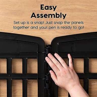IRIS USA 24" 4-Panel Dog Playpen with Door, 35 x 35 x 24, Puppy Playpen, Dog Play Pen Indoors, Pet Fence, Puppies/Small Dogs, Black - Image 7