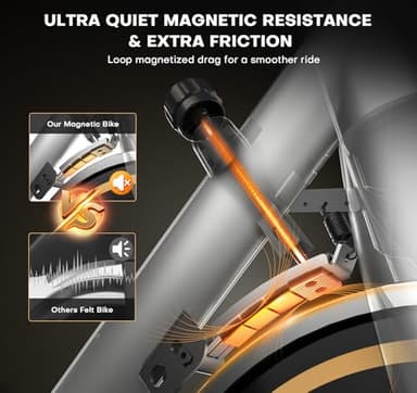 Exercise Bike, Adjustable Magnetic Resistance Stationary Bikes for Home with App Compatible, Quiet Indoor Cycling Bike with 350lbs Weight Capacity Comfortable Seat, Digital Monitor & Phone Mount - Image 5