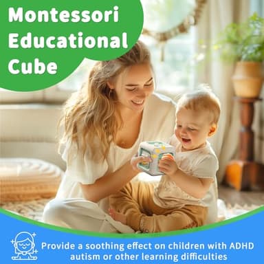 SOCBTNSO Busy Cube Toy, Sensory Toys for Toddlers 1-3, Baby Car Seat Toys 12-18 Months, Toddler Airplane Travel Toys Age 1-2, Learning Fine Motor Skills, 1st Birthday Gifts Boys Girls - Image 2