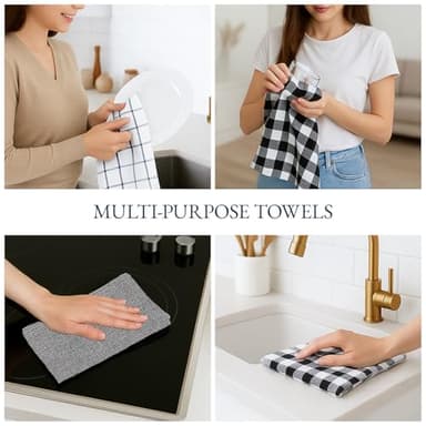 LANE LINEN Kitchen Dish Towels Set of 12 – 18”x28” Soft & Quick-Drying Hand and Tea Towels, Premium Decorative Kitchen Towel – Black - Image 9