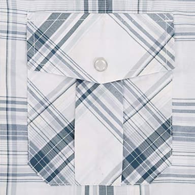 COEVALS CLUB Men's Long Sleeve Casual Western Two Pockets Work Plaid Pearl Snap Button Up Shirt (White Plaid/L, 28#) - Image 5