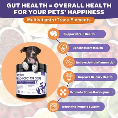 NATURE TARGET Probiotics for Dogs, 6 Billion Freeze Dried Dog Probiotics with Prebiotics & Enzymes, Vitamins, Omega 3, for Digestive & Gut Health, Itch Relief, Reduce Diarrhea, 120 Bites - Image 6