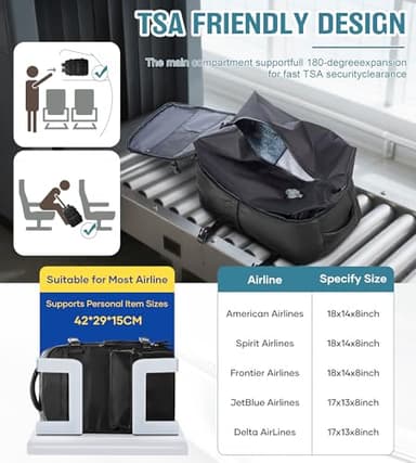 Vacuum Travel Backpack with Pump Women Personal Item Carry on Vacpack Backpacks Flight Approved 18x14x8 inches Men Laptop Waterproof Work Compression bags Casual Daypack Black Vacuum seal backpack - Image 3