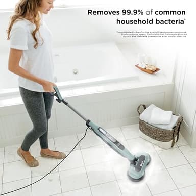 Shark Steam & Scrub Steam Mop, All-in-One Scrubbing and Sanitizing Hard Floor Cleaner, LED Headlights, 4 Dirt Grip Soft Scrub Pads Included, XL Water Tank, Swivel Steering, Hawaiian Grey, S8001 - Image 7