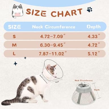 Supet Soft Air Mesh Cat Recovery Cone - Adjustable, Breathable Neck Cone Alternative for Small Kittens, Lightweight, Anti-Scratch - Image 7