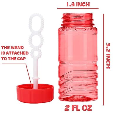 48 Pack Bubble Bottle with Wand Attached to the Cap (8 Colors), Bubbles Bulk Set for Kids Party Favors, Blower Bubbles Refill Toy for Toddler Summer Outside, Birthday Gift, Goody Bag Stuffers Supplies - Image 3