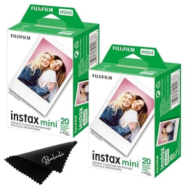 Fujifilm Instax Mini Film - Twin Packs (40 EXP Total), ISO 800, Compatible with Instax Mini Evo, 12, 11, 9 Models - Image 1