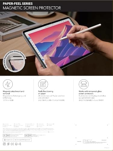 ESR Paper-Feel Magnetic Screen Protector for iPad Air 13 Inch M3/M2 (7th/6th Gen, 2025/2024), Write and Draw Like on Paper, Detachable and Reusable, Compatible with Tempered Film, Matte, Anti-Glare - Image 10