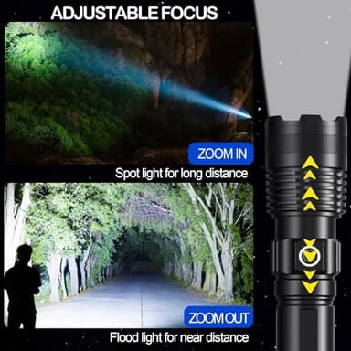Rechargeable Flashlights High Lumens, 3 Pack Super Bright Tactical Flashlight With Adjustable Lighting Modes, Zoomable Handheld Led Flash Light For Camping Emergency Home Gift (Battery Included) - Image 4
