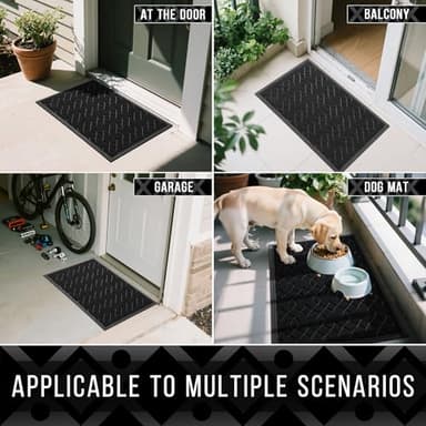 Yimobra Outdoor Mats for Front Door 29.5x17, All-Season Waterproof Doormat Outdoor Entrance, Heavy Duty Non-Slip Outside Door Mat for Garage Patio Proch Entryway Indoor, Black - Image 6
