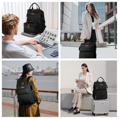 Maelstrom Travel Backpack for Women Men,Laptop Backpack Fits 15.6-17.3 Inch Laptop, Nurse/Teacher/Work Bag with Insulated Lunch Box,Water Resistant Carry On Backpack,Black - Image 9