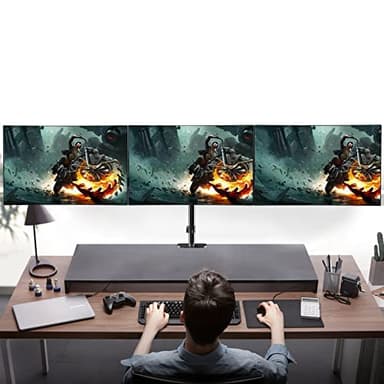 Pholiten Triple Monitor Desk Mount,Triple Gas Spring Monitor Arm for 17-32 inch LCD Computer Screens,Holds up to 22lb,Swivel, Tilt, Rotation, Clamp & Grommet Kit - Image 7