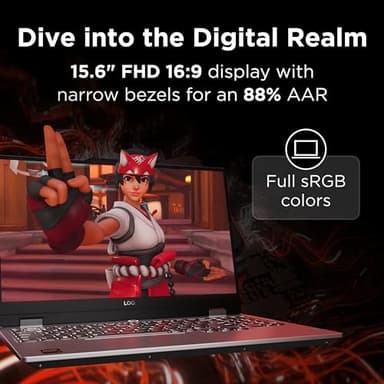 Lenovo LOQ Gaming Laptop - NVIDIA® GeForce RTX™ 4050 6GB - 15.6” FHD Display - AMD Ryzen 7 8845HS - 16GB RAM - 512GB SSD - Windows 11 Home, Luna Grey - Image 4