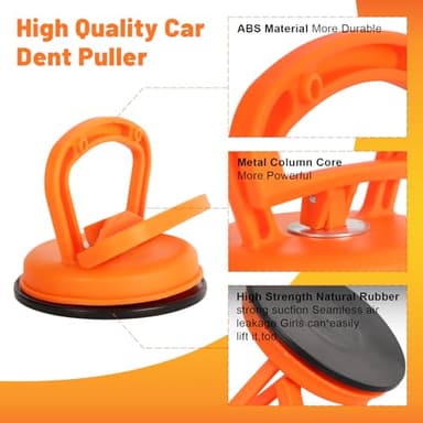 Dent Puller, 3 Pack Car Dent Puller, Dent Remover Tool for Car Paintless Dent Repair Kit and Suction Cup Dent Puller for Glass, Screen, Tiles Lifting and Objects Moving (Orange+Black) - Image 3