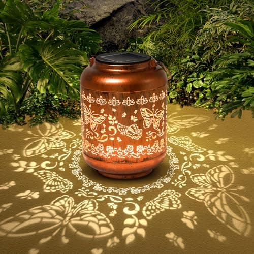 Mothers Day Gifts Butterfly Solar Lanterns Outdoor Hanging Waterproof Butterfly Garden Decor Gifts for Women Mom Grandma Metal Solar Lights Decoration Outside for Yard, Patio,Pathway Landscape - Image 1