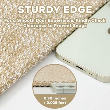 EARTHALL Washable Runner Rug 2x8 Ft Non Slip Runners for Hallways Cotton Rubber Backed Kitchen Runner Braided Indoor Floor Carpet Runners for Entryway, Hallway, Kitchen, Bedroom, Golden Beige/White - Image 4