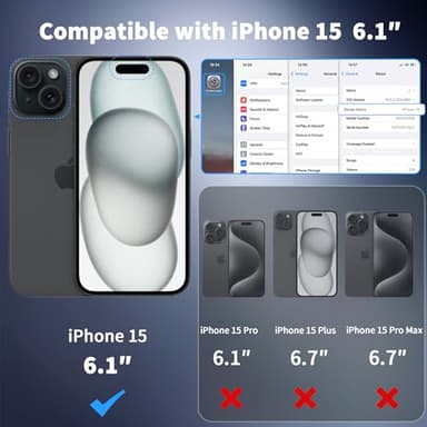 CACOE Magnetic Case for iPhone 15 2023 6.1 inch-Compatible with MagSafe & Magnetic Car Phone Mount,Anti-Fingerprint TPU Thin Phone Cases Cover Protective Shockproof（Dark Blue） - Image 7