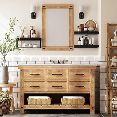 QEEIG Bathroom Shelves Over Toilet - Wall Mounted Floating Shelves Toilet Paper Storage Small Farmhouse Decor Shelf 16 inch Set of 3, Black (019-B3) - Image 2