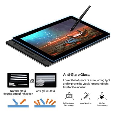 HUION KAMVAS Pro 16 Drawing Tablet with Screen, 15.6 inch Pen Display Anti-Glare Glass 6 Shortcut Keys Adjustable Stand, Graphics Tablet for Drawing, Writing, Design, Work with Windows, Mac and Linux - Image 2