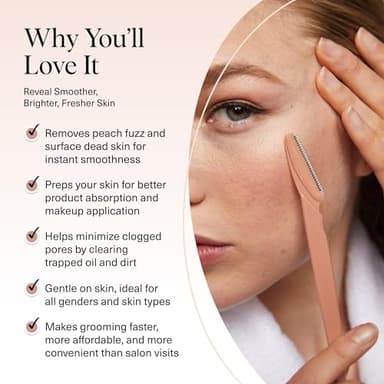 Kitsch Dermaplane Razor for Women Face – Face Razors for Women & Men, Eyebrow Trimmer & Face Shaver – Exfoliating Facial Razor & Skin Care Tool for Smoother Skin - Terracotta, 12 pcs - Image 3