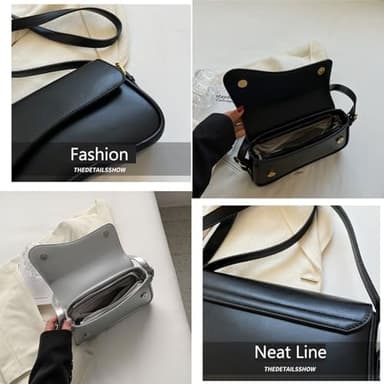 Shoulder Bag for Women Y2K Trendy Purse Vegan Leather Hobo Handbags Clutch Saddle Bag with 2 Removable Strap - Image 4