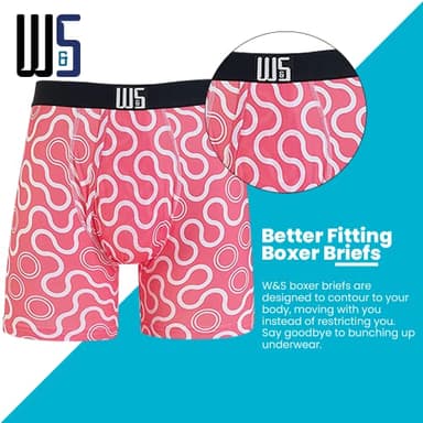 Warriors & Scholars Boxer Briefs For Men Pack Of 6, Ultra Soft, Breathable Quick Dry, Moisture-Wicking Mens Underwear, AM95F M - Image 2