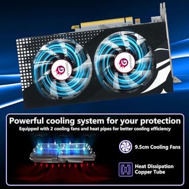 Radeon RX 580 8GB Graphics Card, GDDR5 1289MHz 2048SP 256bit, HDMI, DP, DVI-Output, GPU with Dual Cooling Fan, PCIE 3.0, AMD Video Card for Computer Gaming and Office, Supports Up to 8K - Image 6