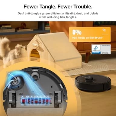 roborock Q7 M5+ Robot Vacuum and Mop, Upgraded from Q5 Max+, 7 Weeks Self-Emptying, 10000Pa Suction, Dual Anti-Tangle System, for Pet Hair & Carpet, PreciSense LiDAR Navigation, App Control, Black - Image 4
