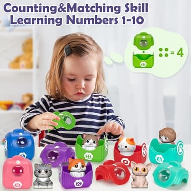 Learning Toys for Toddlers 1 2 3 Year Old Toddlers, 20Pcs Kitten Finger Puppets for Kids, Montessori Counting, Matching & Sorting Toy, Christmas Birthday Gifts for Baby Boys Girls Age 12-18 Months - Image 6