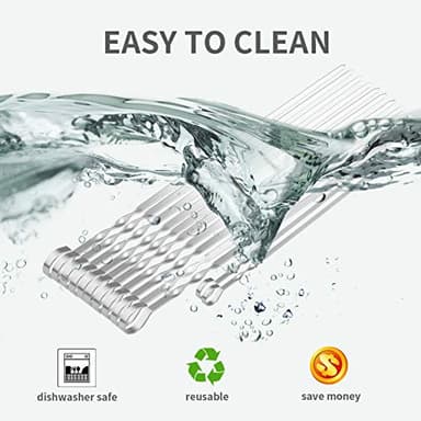 Skewers - 17" Kabob Skewers for Grilling, Metal Sticks for Kabobs Stainless Steel Flat Long Shish Kebab Reusable Grill BBQ Barbecue Sticks for Meat Chicken Vegetable, 12 Pack Bonus 14 Inch - Image 5