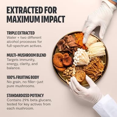 FreshCap Mushrooms Ultimate Mushroom Supplement 12,000mg - Nootropic Mushroom Complex Capsules, Organic Supplement, Brain Supplements for Memory and Focus Ayurveda (120 Capsules) - Image 5