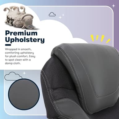 Serta Bryce Executive Office Chair, Ergonomic Computer DeskChairs with Patented AIR Lumbar Support, Comfy Body Pillows, Height Adjustable, Swivel Base with Wheels, Bonded Leather, Gray - Image 5