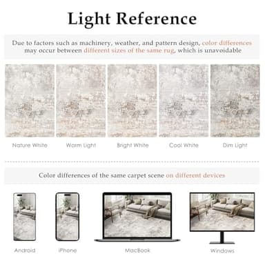 HUGEAR 6x9 Washable Rugs Large Area Rug Indoor Accent Rug Abstract Non Slip Low Pile Carpet Distressed Throw Aesthetic Rug for Bedroom Living Room Office Dining Room Kitchen - Image 4