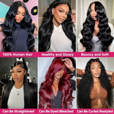 12A Human Hair Bundles 28 28 28 Inch Body Wave Bundles Human Hair 100% Unprocessed Brazilian Virgin Weave Bundles 3 Bundle Real Natural Black Wavy Human Hair Extensions 1B Bundles for Women - Image 6