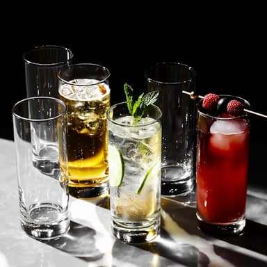 LEMONSODA Premium Highball Glass Set - Elegant Tom Collins Glasses Set of 6-12oz Tall Drinking Water Glasses - Bar Glassware for Mojito, Whiskey, Cocktail - Image 6