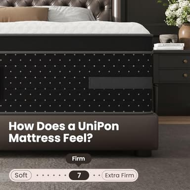 UniPon Firm King Mattress 14 Inch, Cooling Gel Hybrid Mattresses for Back Pain Relief Extra Lumbar Support Motion Isolation with 960+ Pocket Springs, Fiberglass-Free 365 Night Trial - Image 6