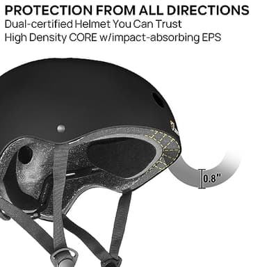 JBM Skateboard Helmet - Lightweight, Adjustable & Ventilated Helmet for Scooter, Roller Skate, Inline Skate - Image 2