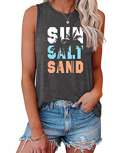 IRISGOD Womens Tank Tops Loose Fit Summer Cute Graphic Sleeveless Shirts Workout Basic Tunic - Image 1