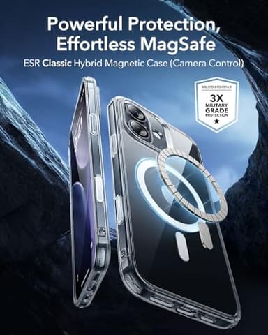 ESR for iPhone 17 Case, Camera Control, Compatible with MagSafe, Shockproof Military-Grade Protection, Magnetic Phone Case for iPhone 17, Classic Hybrid Case, Clear - Image 2