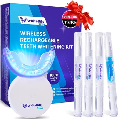 Whitebite Pro Teeth Whitening Gel Kit | Safe for Sensitive Teeth | 32X LED Light | 35% Carbamide Peroxide Whitening Gel & Remineralizing Gel | Powerful Tooth Stain Remover - Image 1