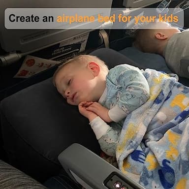 Maliton Inflatable Travel Foot Rest Pillow, Toddler Airplane Bed, Car Seat Foot Rest for Kids, Adjustable Height Leg Rest Pillow for Airplane, Home, Office(Black, 1 Pack) - Image 2