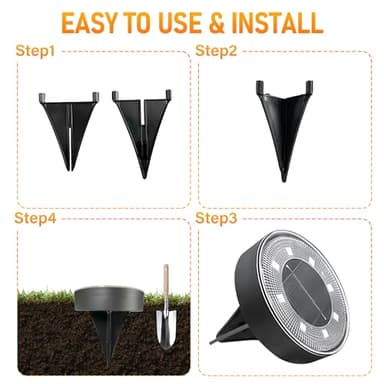 Siatom Solar Ground Lights 12 Pack, IP68 Waterproof Solar In-Ground Light for Outdoor, Flat Landscape Lighting, Garden Disc Light for Pathway, Walkway, and Yard - 12 Pcs (Blue) - Image 5