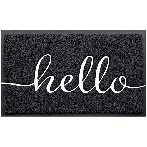 BeneathYourFeet Door Mat (36"x24",Black) Welcome Mat Low Profile Front Doormat Indoor Outdoor Door Non Slip Rugs for Entryway, Patio, High Traffic Areas - Image 1