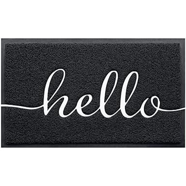 BeneathYourFeet Door Mat (36"x24",Black) Welcome Mat Low Profile Front Doormat Indoor Outdoor Door Non Slip Rugs for Entryway, Patio, High Traffic Areas - Image 1