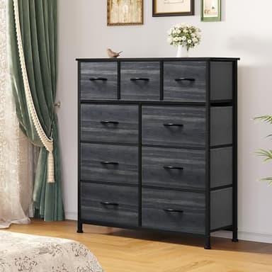YITAHOME Dresser for Bedroom with 9 Drawers - Fabric Storage Tower, Tall Chest Organizer Unit for Living Room, Entryway, Closets with Sturdy Steel Frame, Wooden Top - Image 4