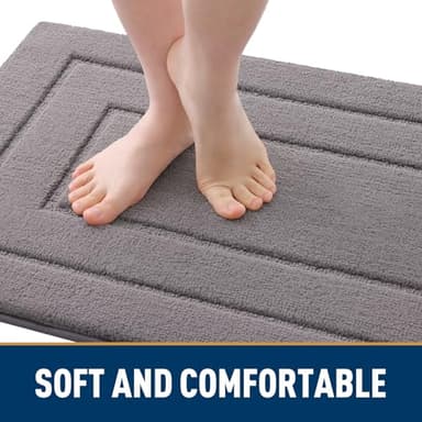 Smiry Dog Door Mat for Muddy Paws Indoor Entrance, Absorbs Moisture and Dirt Low-Profile Washable Front Door Mat for Floor Home Entryway (30x20 Inches, Grey) - Image 5