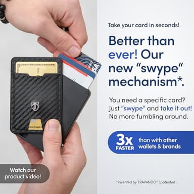 TRAVANDO Swype Slim Wallet for Men Metal RFID Blocking Mens Wallet Card Case (Without AirTag* Pocket) - Image 3