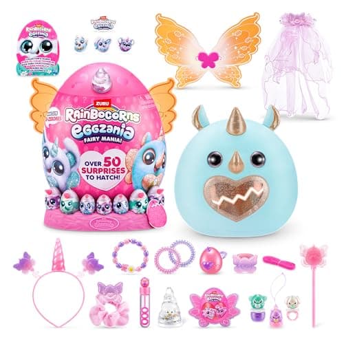 Eggzania Fairy Mania (Rhino) by ZURU, Plush Toy, Collectible Plush, Surprise Eggs, Wearable Accessories, Slime, Toys for Girls - Image 1