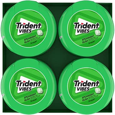 Trident Vibes Spearmint Rush Sugar-Free Chewing Gum, 4 Bottles of 40 Pieces (160 Total Pieces) - Image 15